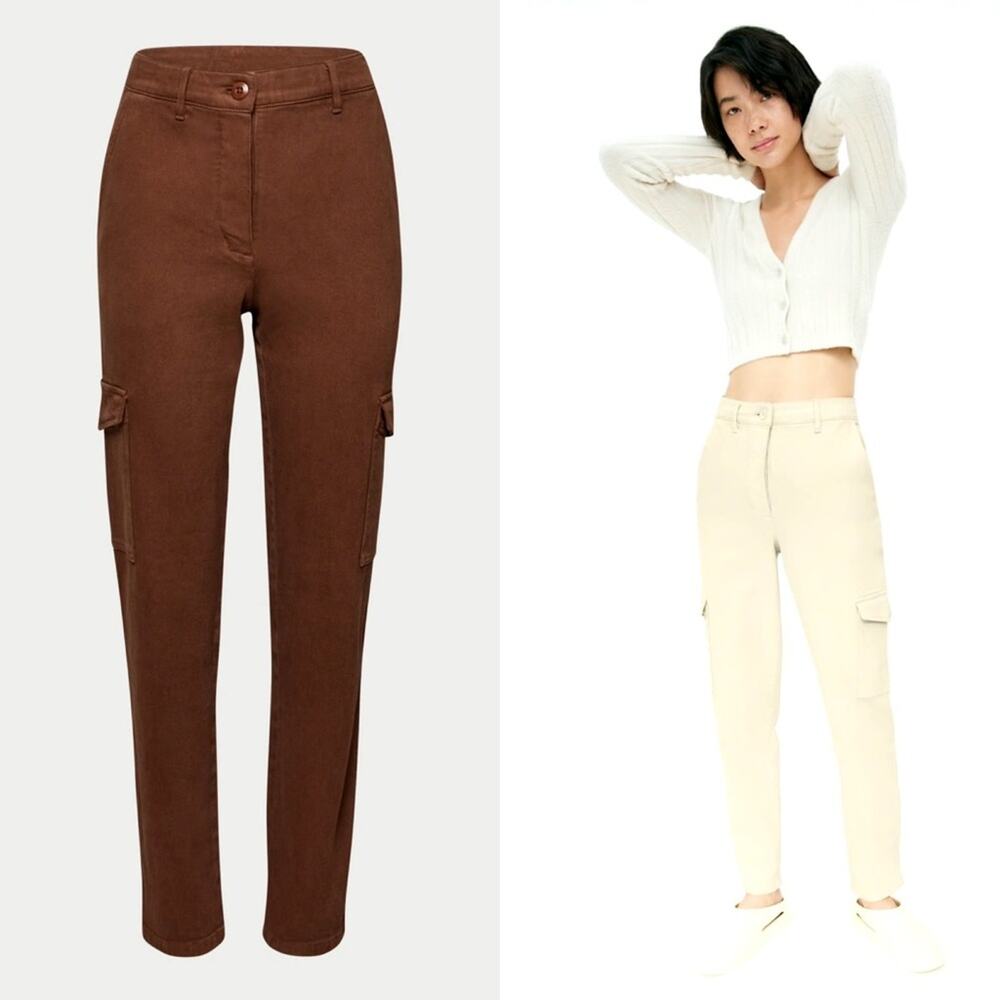 Wilfred Aritzia Modern Cargo Pants Brown High Rise Slim Leg 6